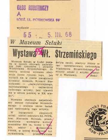 Wystawa Wł. Strzemińskiego